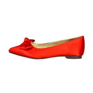 XY London Womens/Ladies Cally Bow Pointed Ballerina Flats / Silver
